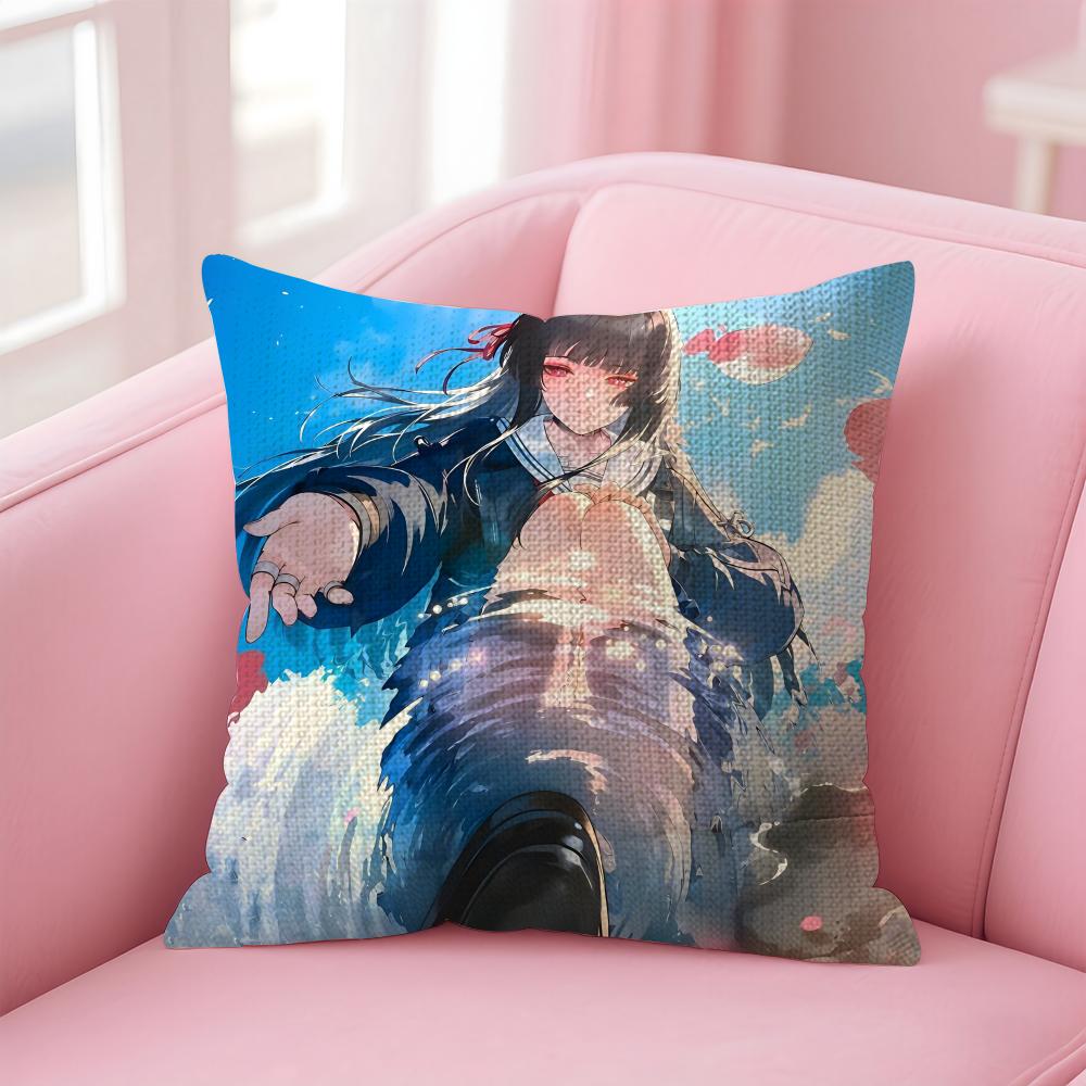 Game Wuthering Waves Chisa Cushion Cover Natural Linen Pillow Case Double-Sided Print Decorative Sofa Pillowcase Home Decor Gift