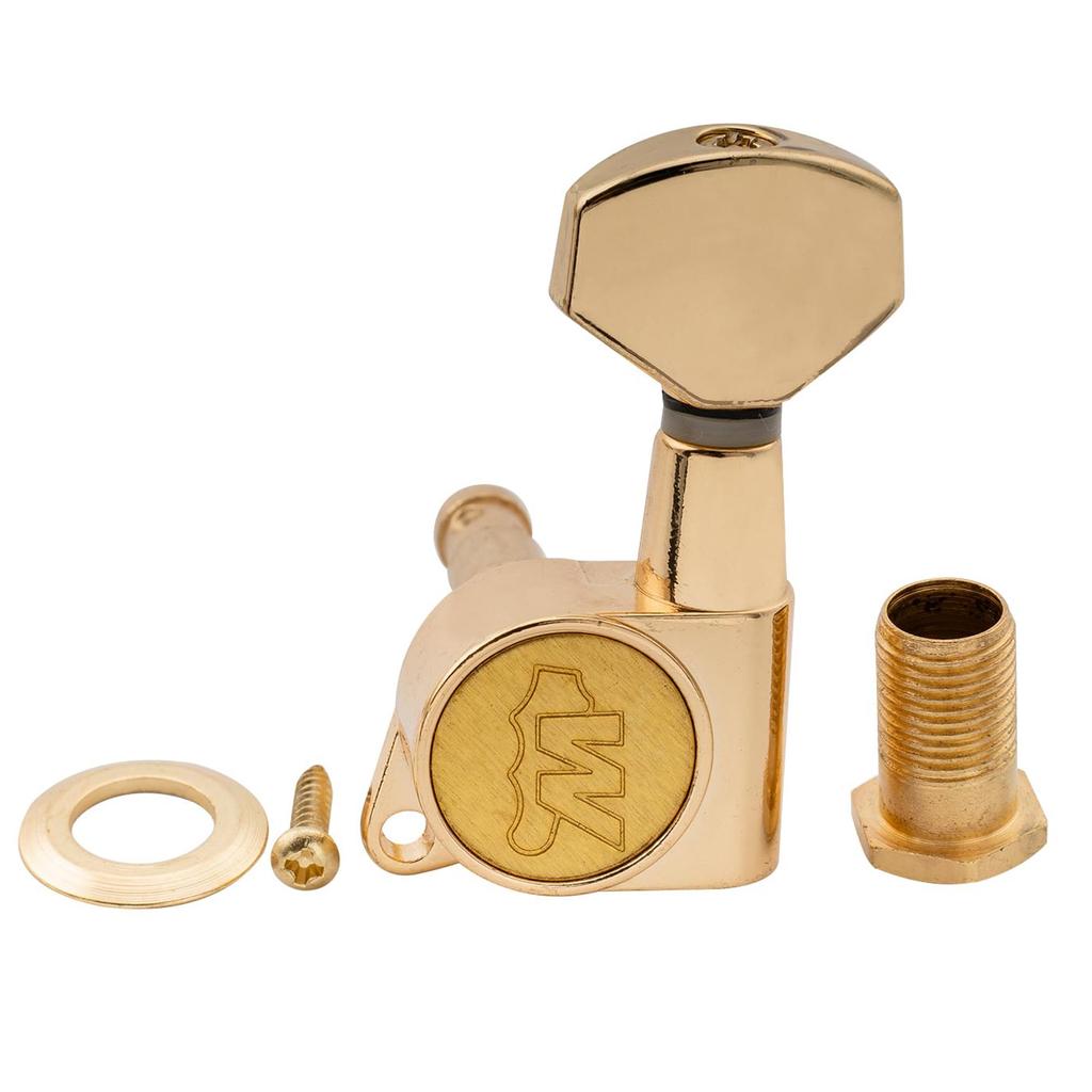 Wilkinson E-Z-LOK Left-Handed 6-Piece Tuner Set for Fender Strat/Telecaster Electric Guitars, Gold