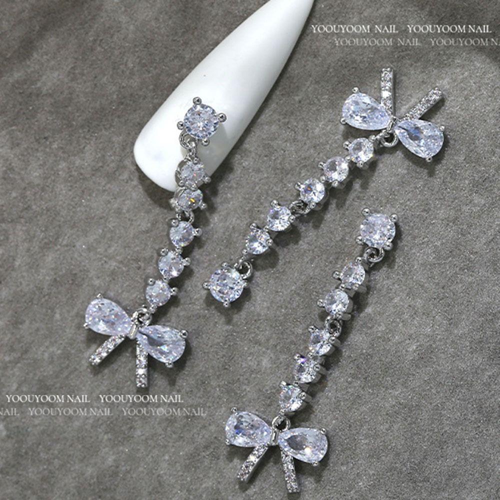 Nail Charms Crystal Nail Rhinestones Silver Nail Art Decoration DIY 3D Manicure Jewelry  Decorate