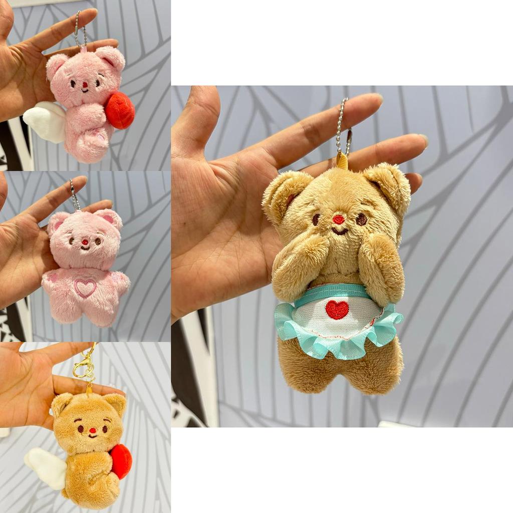 Adorable Cartoon Butter Bear Plush Toy Keychain Soft Stuffed Animal For Kids With Cute Colors