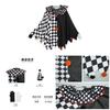 Halloween Fashion Costume With Black White Cloak Made Of Breathable Cotton For Role Play