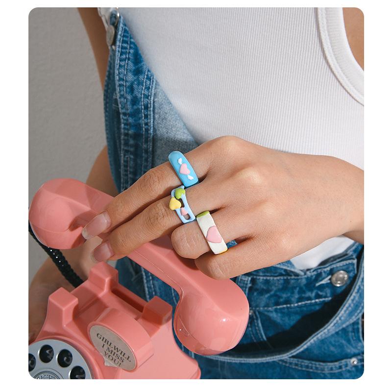 Irregular Cute Small Fresh Love Wings Double-layer Open Ring Niche Design Fashionable Versatile Exquisite Jewelry