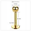 Labret Ohrring Stahl X Kugel Piercing