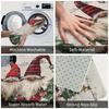 2-Piece Christmas Rug Set White-Bearded Father Christmas Design Kitchen Mat Entrance Doormat Non-Slip Festive Home Decor