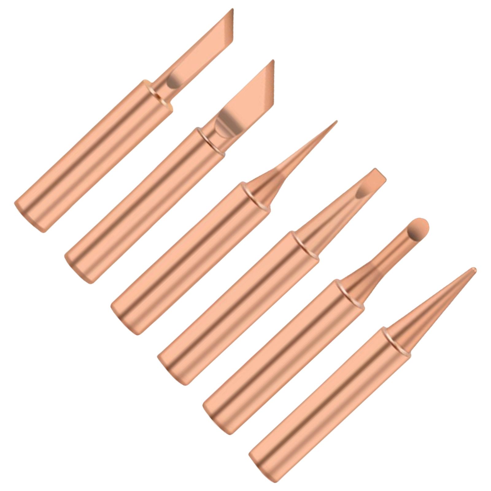 

Набор медных паяльных жал Паяльное жало для печатной платы Простое в эксплуатации для эффективных задач пайки без свинца 6