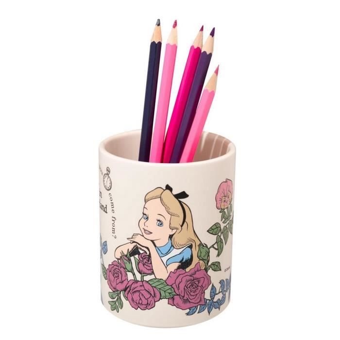 Porte-crayon - erik disney - alice au pays des merveilles - céramique - multicolore - 10,5cm