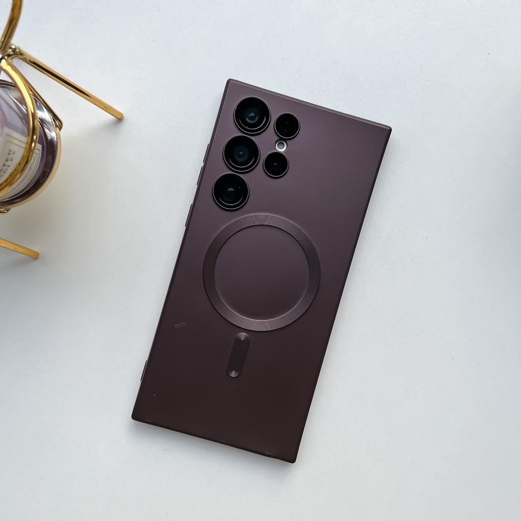 Samsung S24ultra Liquid Magnetic Suction Mobile Phone Case Suitable for S23plus Full Inclusive S22 Soft Shell Protective Case