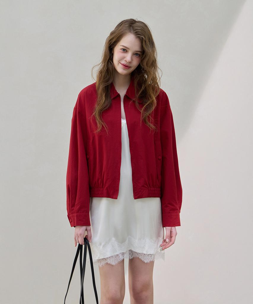 Mood Inside Woman (Woman) Hush Crop Blouson Jacket_Red
