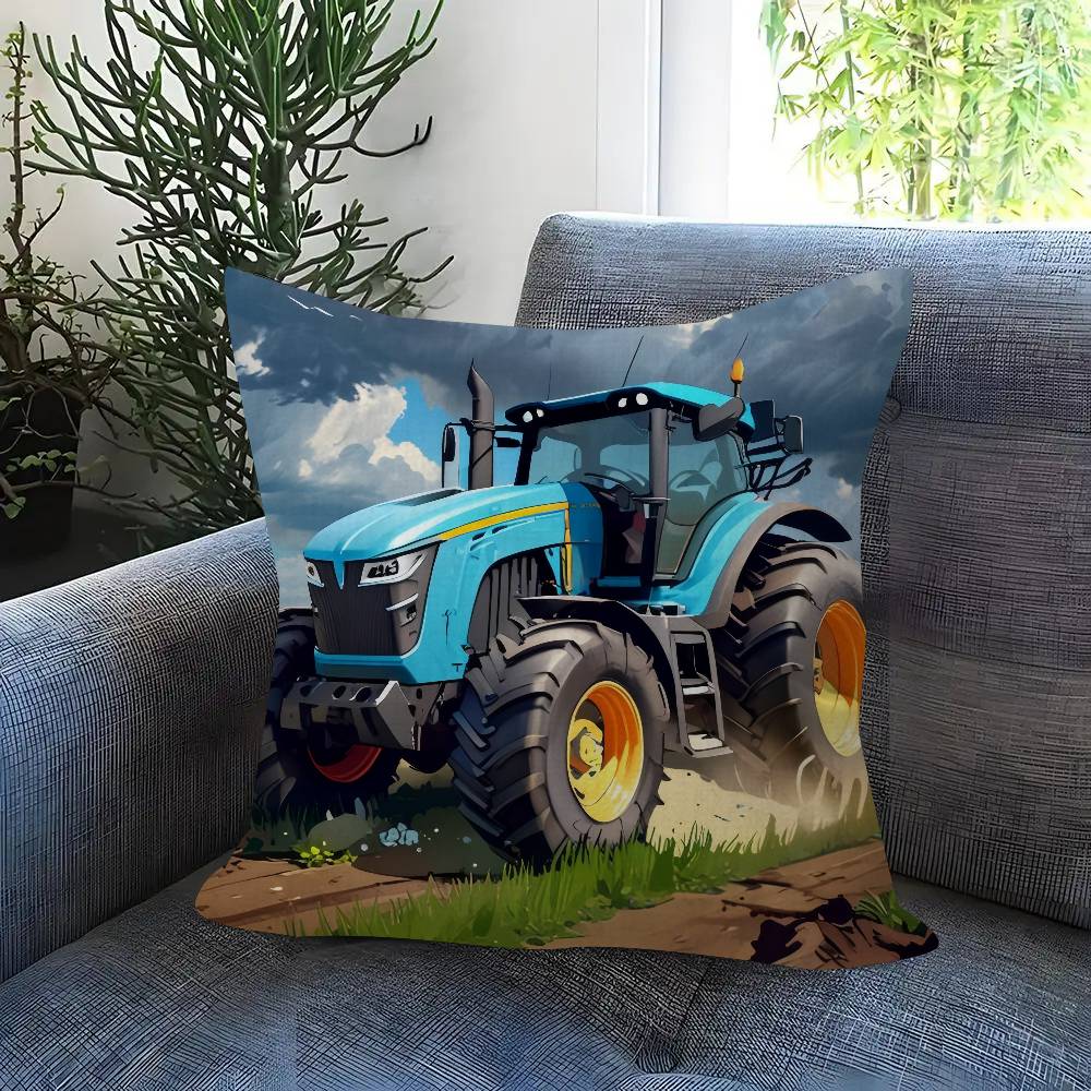 Car Tractor Decorative Personalized Pillow Dust Cover Bedroom Kids Party Decoration Pillowcase Birthday Children Gift