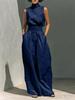 Set Casual Donna Cotone Lino Senza Maniche Pantaloni Lunghi Europeo & Americano Primavera/Estate 2026