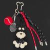 Delightful Schnauzer Dog Keychain Purse Charm Bag Ornament Creative Woven Rope Keyring Decoration for Pet Enthusiasts