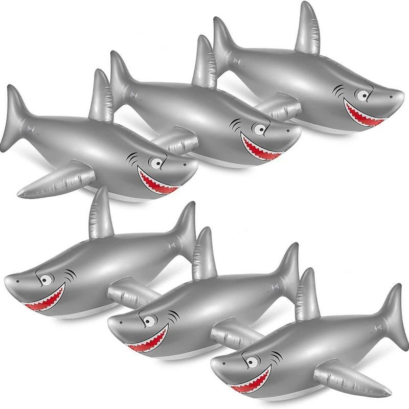 New Inflatable Toys Shark Swimming Ring Simulation Animal Children's Toy Mount Thickened Water Surfing Artifact Inflatable Toy