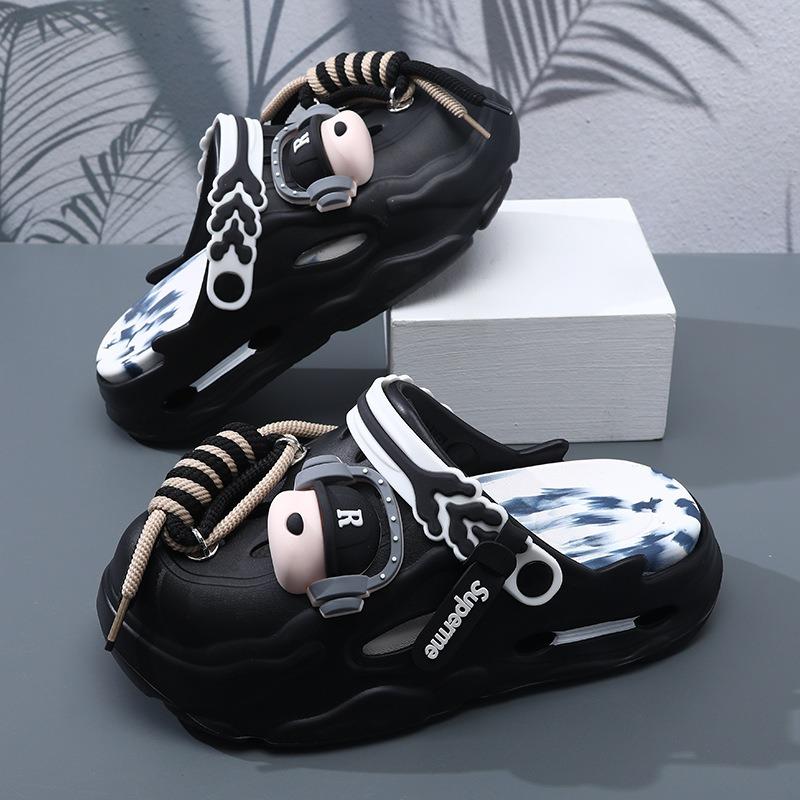 Couple Summer Thick-soled Hole Shoes Non-slip Bag Head Slipper Breathable Cartoon Mens Womens Beach Outdoor Sports Beach Sandals