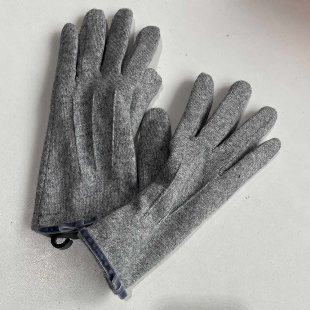 Soft Bow Anti-cold Mittens Faux Cashmere Elasticity Finger Mittens Soft Thickened Gloves Outdoor