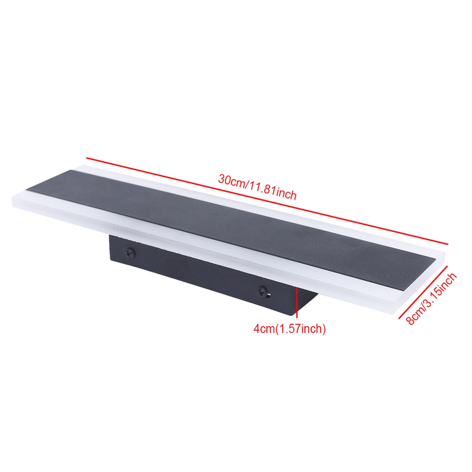 

Длинный светодиодный настенный светильник, современный акриловый настенный светильник для крыльца, теплый светильник для ванной комнаты, 30*8 см 21-30W&black чёрный