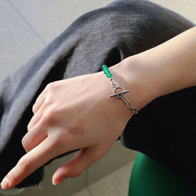 BICYCLE TROPHY BT Gemstone Bracelet 08 (2TYPE / 6mm Green Onyx)