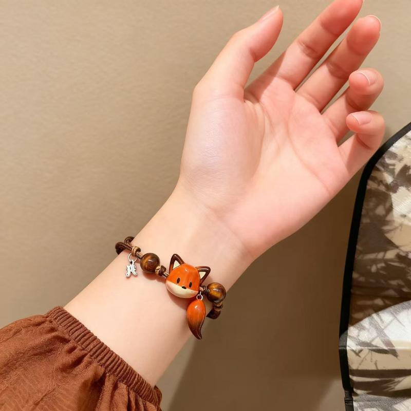1/3/5Pcs Creative Animal-Shaped Handmade Cord Cute Little Fox Weaving Bracelet Unique Additions For Women'S Daily Parties Gift