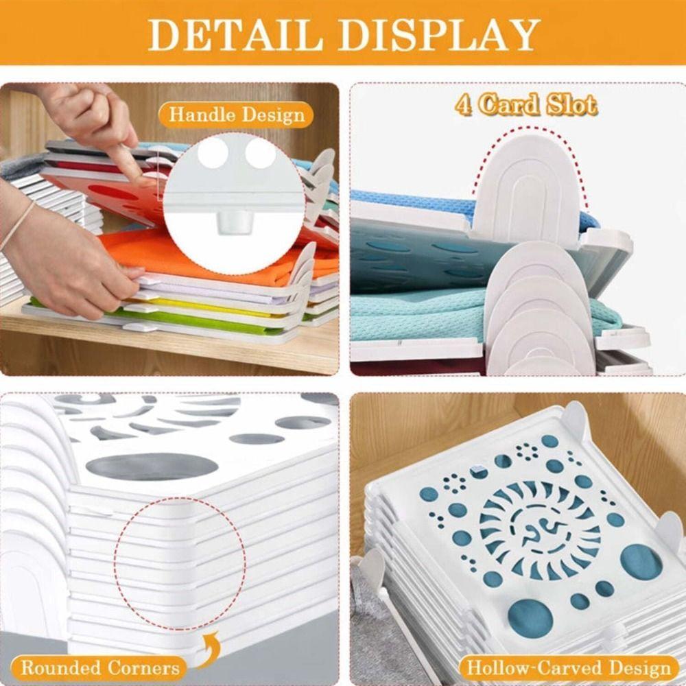 3pcs Stackable Lazy Folding Board Foldable Breathable T-Shirt Organizer Board Wrinkle-Free T-Shirt Stacker Closet Organization