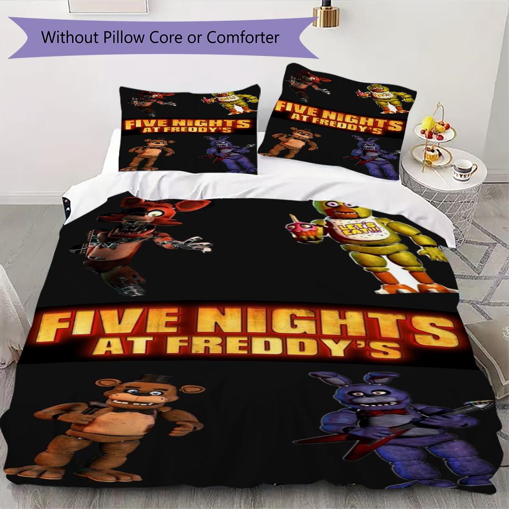 Five Nights Freddy'S Animatronic-Köpfe Dreiteiliges Set Ohne Kern 1 Bettbezug 2 Kissenbezug Ohne Kern Weihnachts-Geburtstagsgeschenk