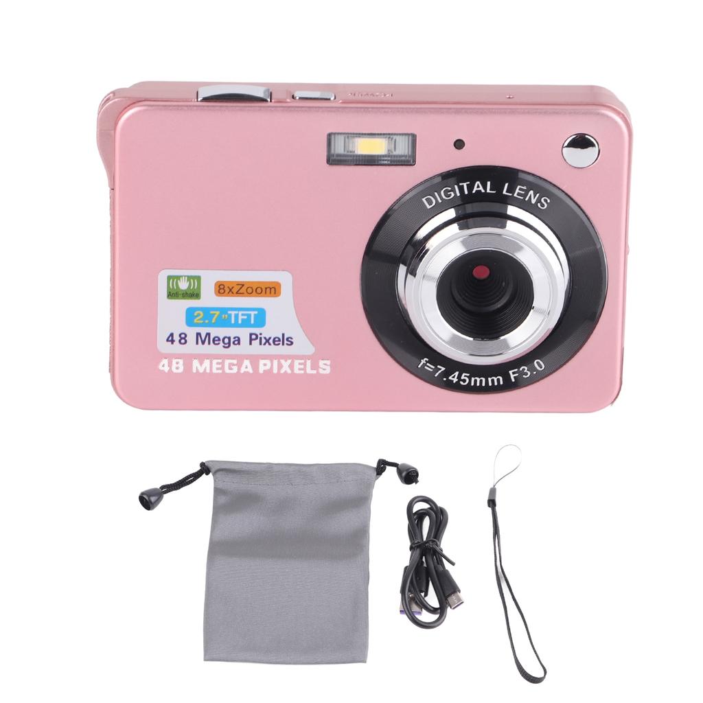 4K Digital Camera Pocket Camera Built In Fill Light 4K 2.7in LCD Compact Camera Portable Rechargeable for Photography
