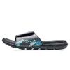 Li Ning Sports Basketball Series Trendy Versatile Silent Anti-Wear Slide Sandals Men Footwear Black Blue ABTR007-4