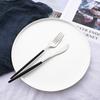 10People Black Silver Flatware Cutlery Set Knife Dessert Fork Spoon Dinnerware Stainless Steel Tableware Set Party Kitchen Tool
