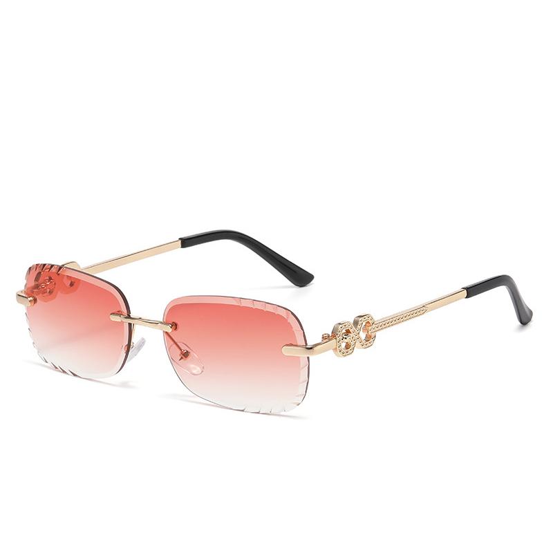 New Fashion Luxury Designer Sunglasses Women Rimless Flower Oval Elegant Shades Trendy Party Cute Glasses