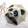 Panda Close-up pattern, automatic folding umbrella, portable and foldable design, 8 ribs, a Christmas or birthday gift.