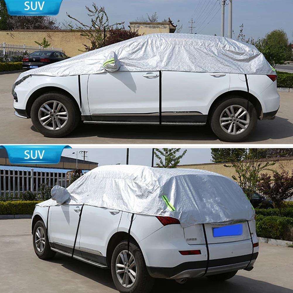 Car Accessories Sunshade Half Cover Car Coat Sunblock Heat Dust Half And Car Cover Rain Sunshade N3F6