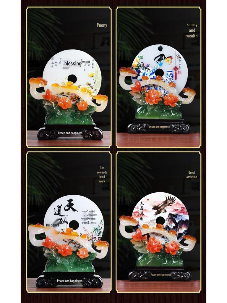 Ping An Kou Jade Stone Ornament for Wealth and New Home - Office and Living Room Decor