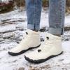 Men High-top Cotton Shoes Unisex Winter Plush Snow Boots Non-slip Women Outdoor Hiking Sneakers Wear-resistant Casual Walking Shoes