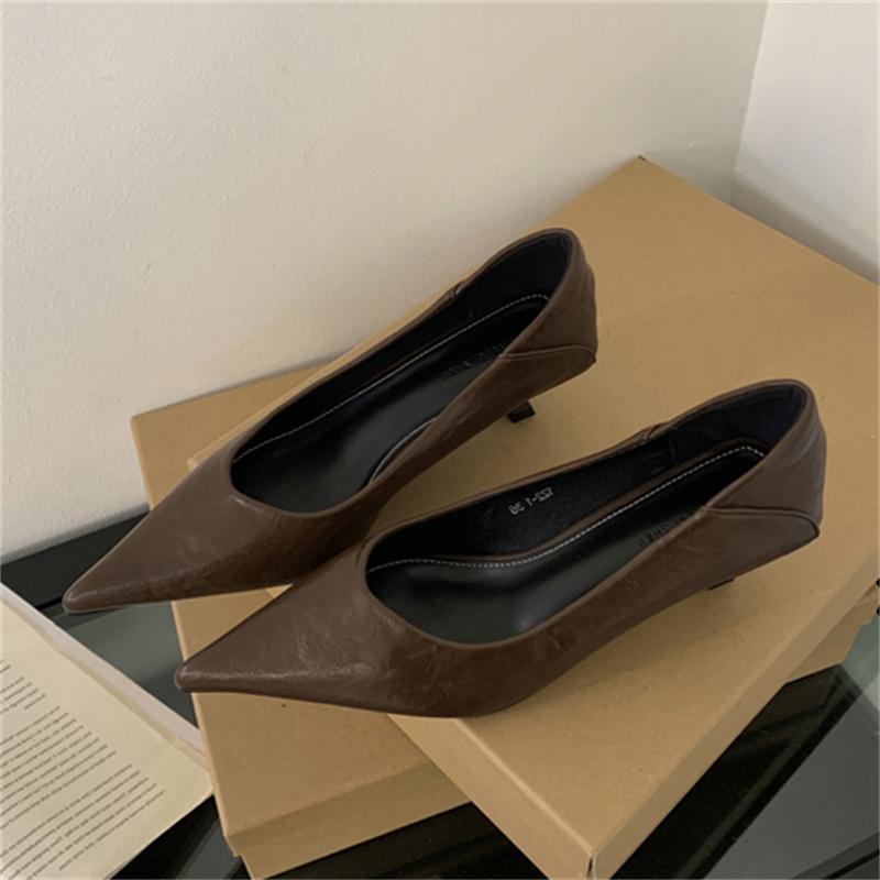 Fashion Eilyken Design Style Leopard Print Woman Pumps Sandals Elegant Pointed Toe Thin Low Heels Wedding Party Female Shoes