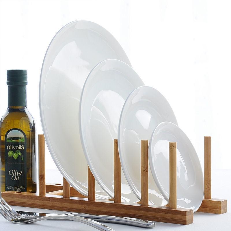 Bone Plate Ceramic White Porcelain Plate Bone China Hotel Restaurant Light Plate Home Western Food Plate Pure White Plate