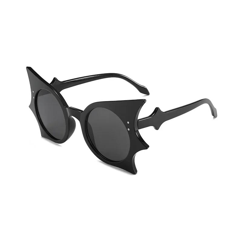 2PACK Unique Bat Shaped Sunglasses for Women Vintage Funny 90s Eyewear Fashion Novelty Goth Eyewear for Halloween Costume Party