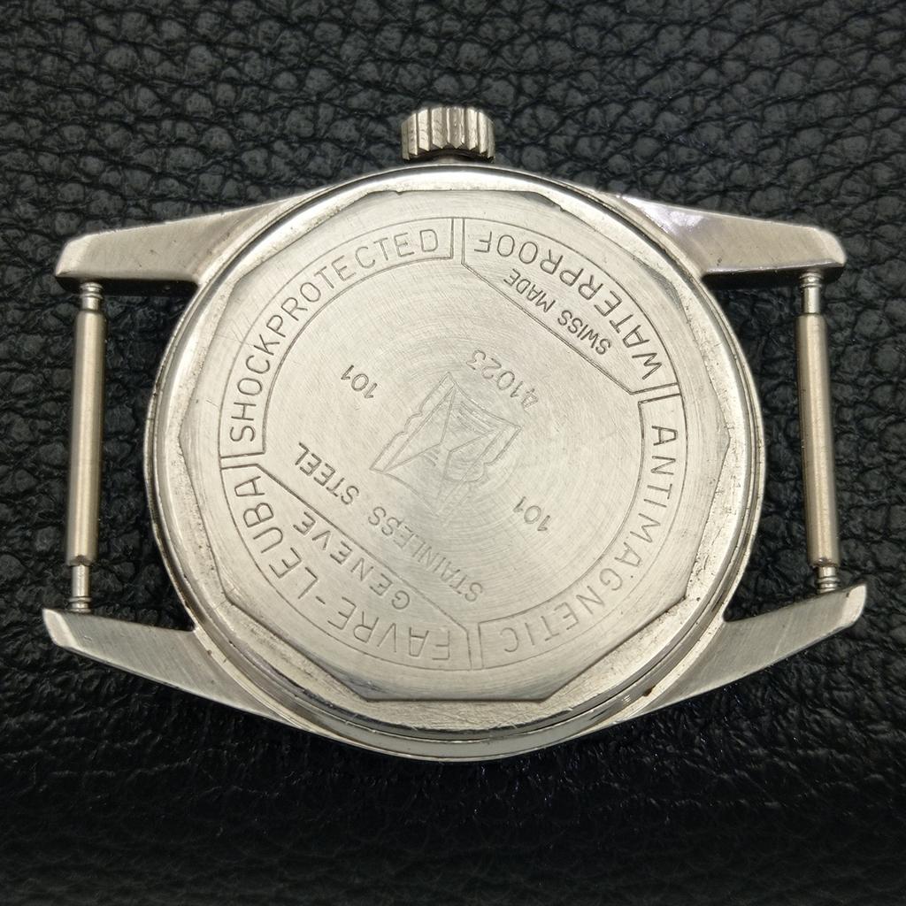 HAND-WINDING VINTAGE FAVRE LEUBA GENEVE SWISS MENS SKY BLUE DIAL WATCH A436202-2 R128-a436202