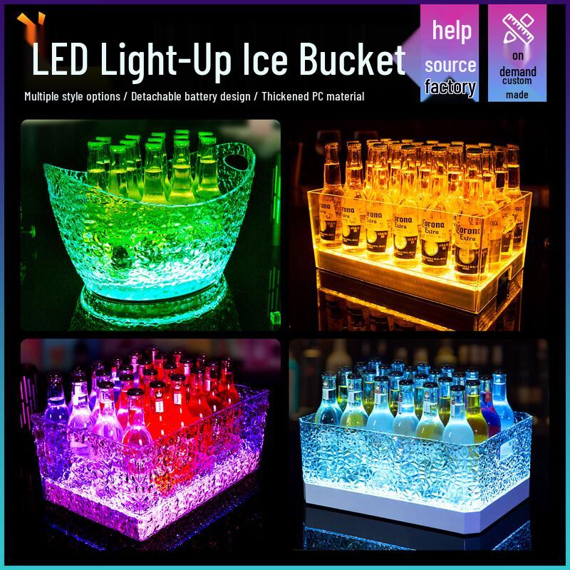 ZISIZ Luminous Glass Ice Bucket