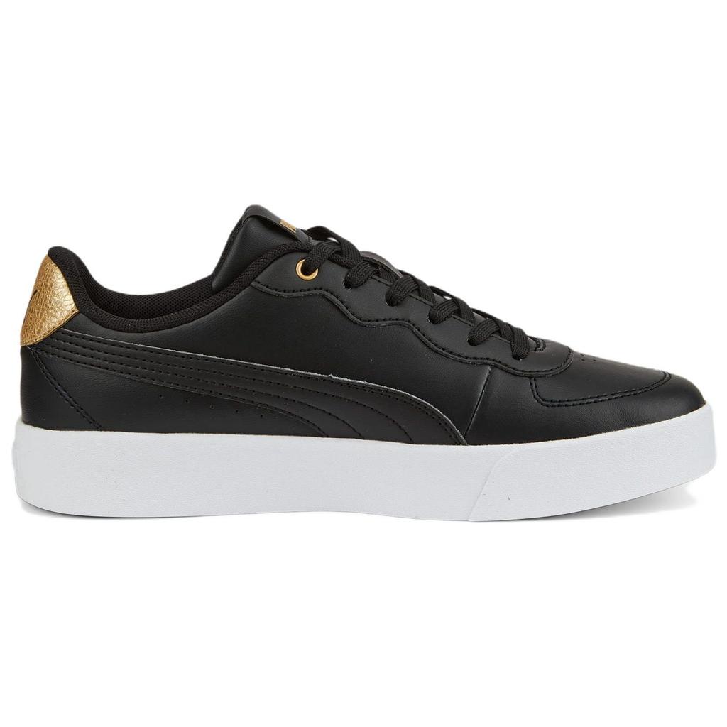 Puma Skye Clean Casual Comfortable Durable Low-Top Sneakers Women Sneakers Black White Gold 386666-01