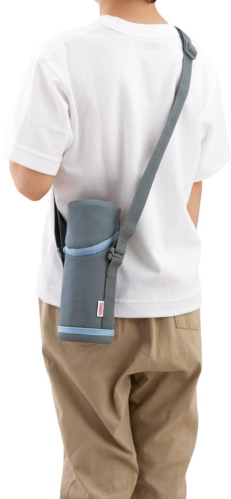 Thermos My Bottle Pouch with Strap, 350-400ml Capacity, Gray Blue, APG-351 GY-BL