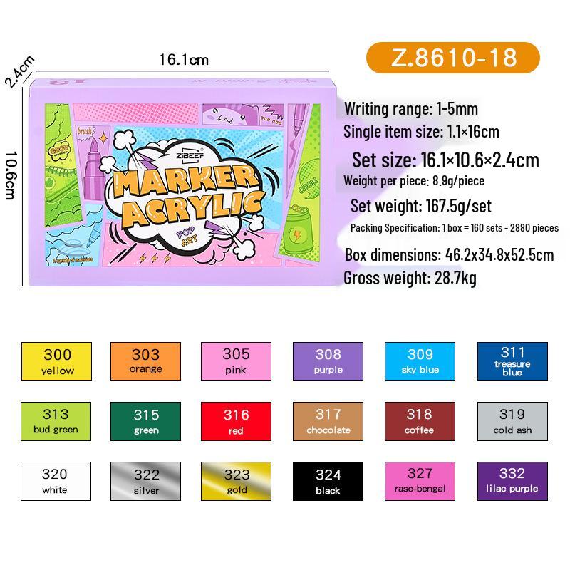 

Guang Na Z8610 Acrylic Soft Brush Tip Markers, 60-Color Water-Based Pen Set for DIY Drawing & Doodling.