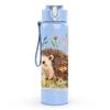 1PC Hedgehog Wildflower Floral Print 750ml Color Plastic Sports Water Bottle Leakproof Flip Straw Lid Suitable for Sports Office Home Use