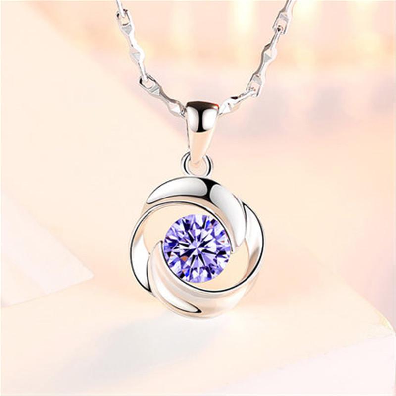 S999 Pure Silver Rose Necklace Women's Japanese and South Korean Pendant Clavicle Chain Sterling Silver Ornament