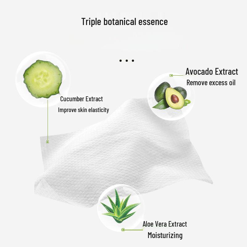 Avocado Face Cleansing Wipes: Gentle, Non-Irritating, Disposable for Deep Cleanse - Ideal for Lazy Routine