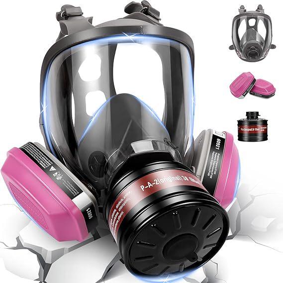 Full Face Respirator Mask for Paint, Chemical, & Pesticide Protection