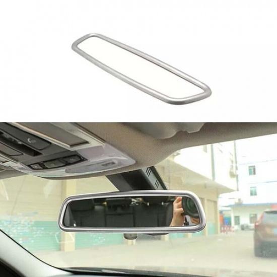 2013-19 Rearview Mirror Frame Silver Steel For BMW 3 4 Series Car Middle Console