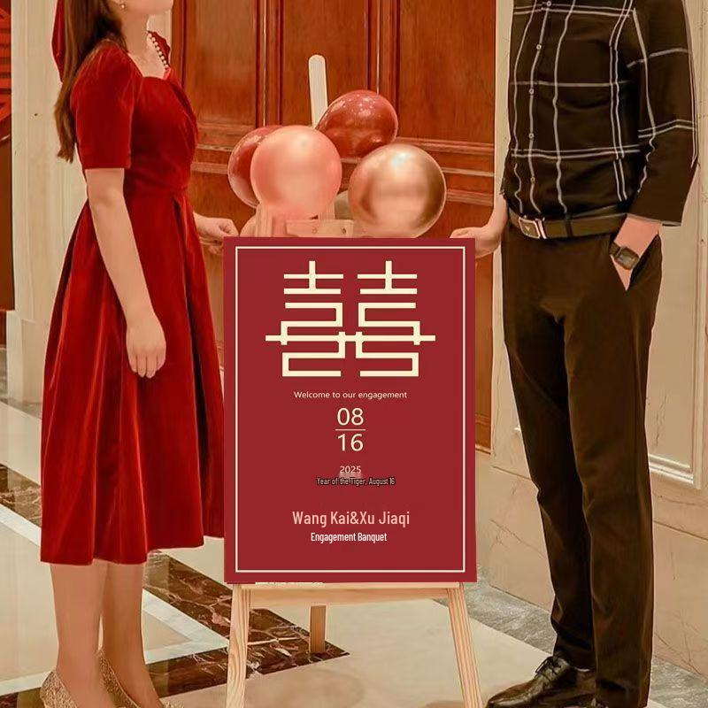 

Wedding Ceremony Welcome Sign with Stand – Engagement Guide Decoration