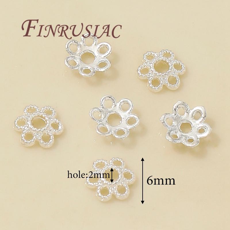 

50/100 Pcs Silver Plated Spacer Bead Caps For Jewelry,Flower Caps For Bracelets Accessories,DIY Jewelry Making Supplies 50 Pieces
