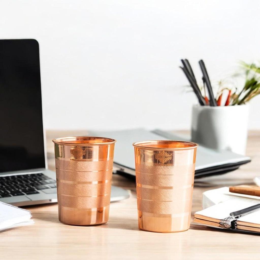 Glas – 275 ml, Elegante Trinkgläser für Wasser, Ayurveda-Vorteile und täglichen Gebrauch, Perfekt für Zuhause, Büro und zum Verschenken, 2er-Set