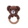 Wooden Rattle Baby Teether for Kids Teething Rings Animal Crochet Rattle Elephant Wooden Babies Gym Montessori Children's Toys