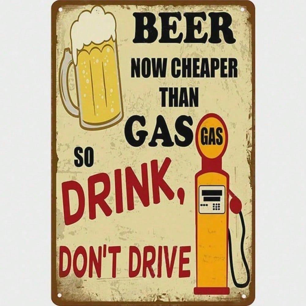 

Tin Sign Wall Art, Retro Beer Pump Metal Poster, Gift for Beer Lovers Garage Bar