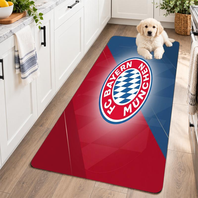 Flannel Kitchen Mat Bayern Munich Soft Area Rug Non Slip Floor Carpet Home Decoration